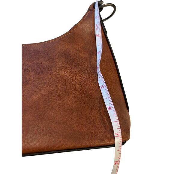 Caitina Brown Faux Leather Shoulder Bag Vintage Style Vegan Crossbody Purs - Picture 8 of 8